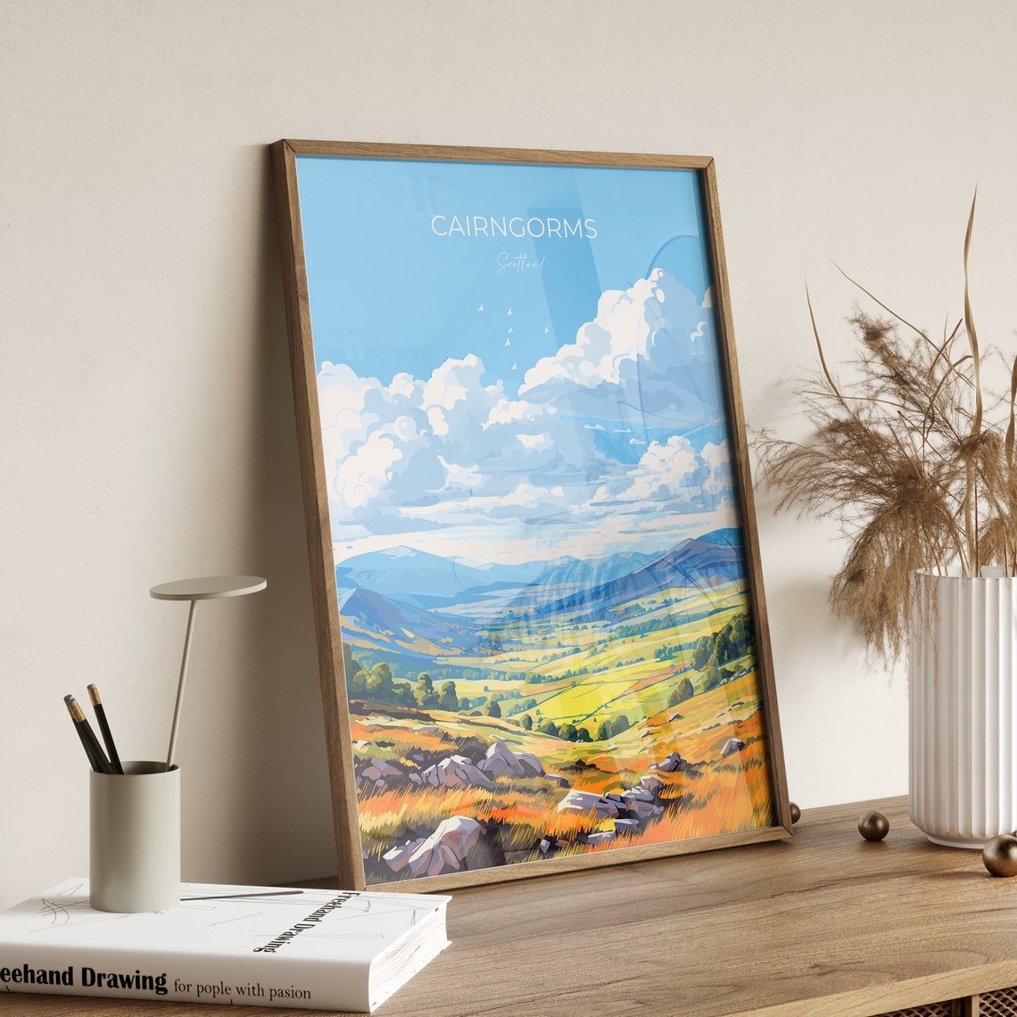 Cairngorms Scotland Rugged Mountain Valley View Travel Poster - Image 2