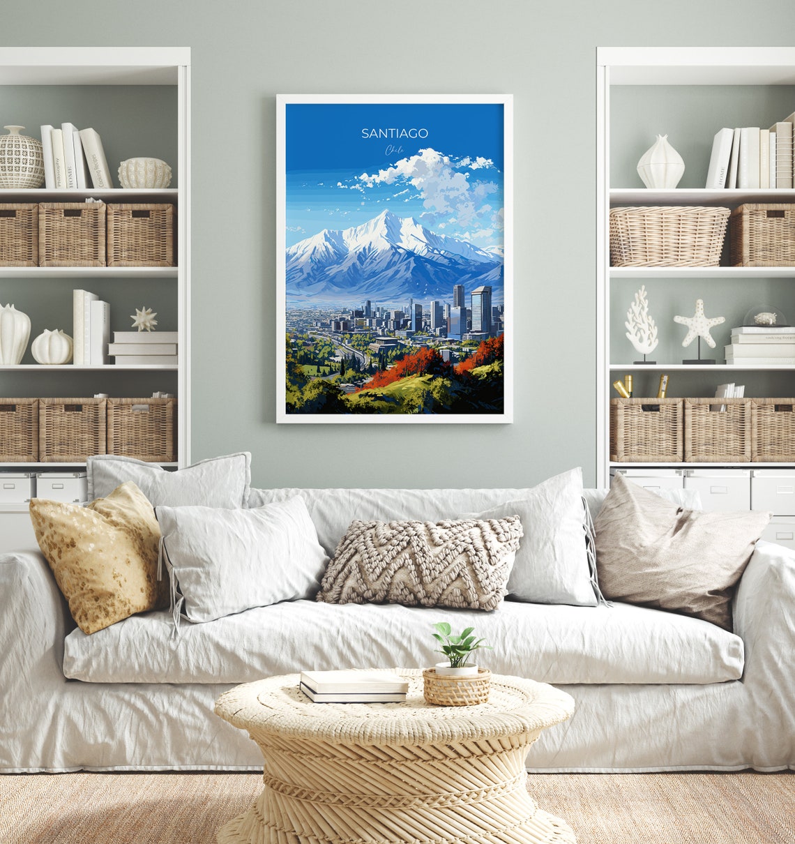 Santiago Travel Print Wall Art Travel Poster Of Santiago Santiago Art Gift Chile Art South America Art Lovers Gift - Image 4