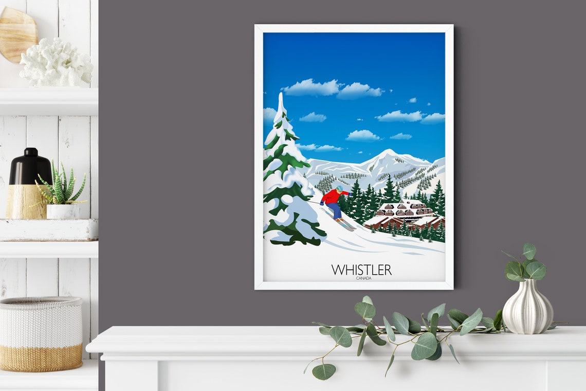 Travel Poster Of Whistler Travel Print Of Whistler Whistler British Columbia Canada Canada Travel Poster - Image 4