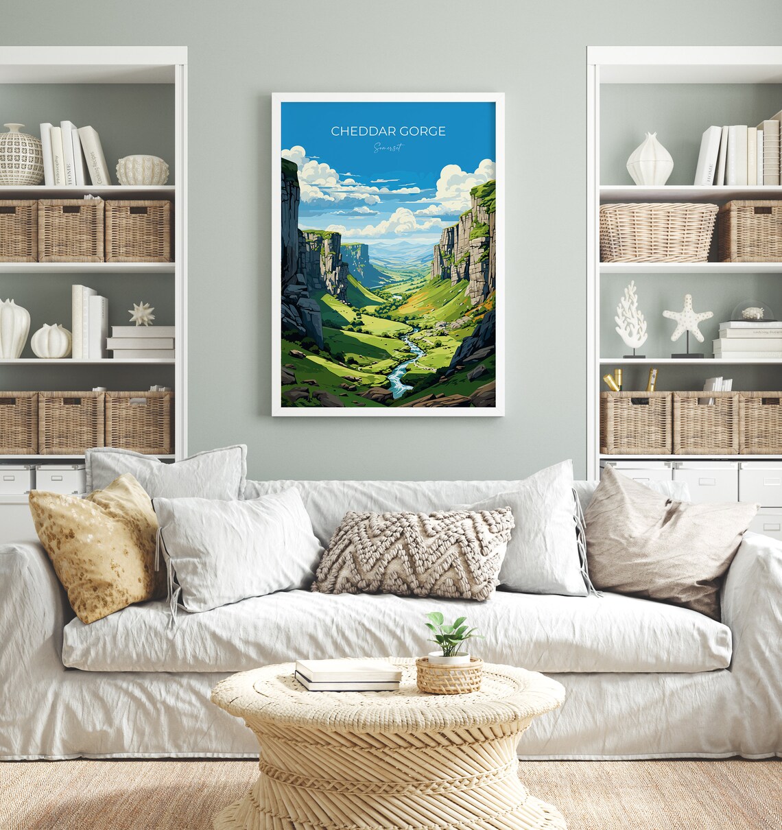 Cheddar Gorge Travel Poster, Somerset England Art Print - Image 4