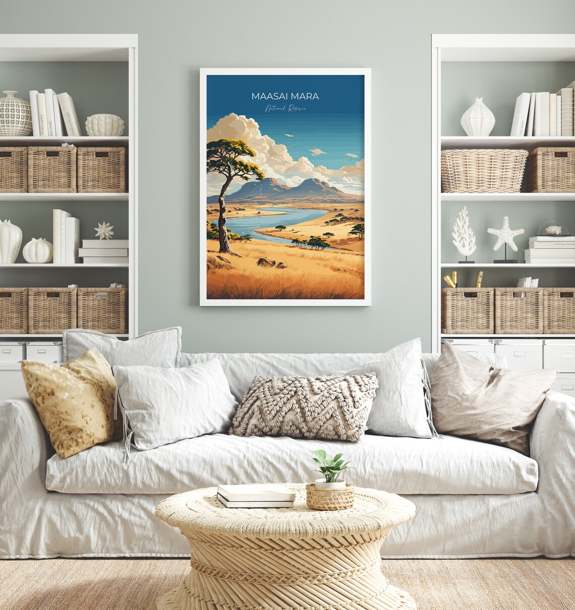 Maasai Mara National Reserve Golden River Plains Landscape Poster - Image 4