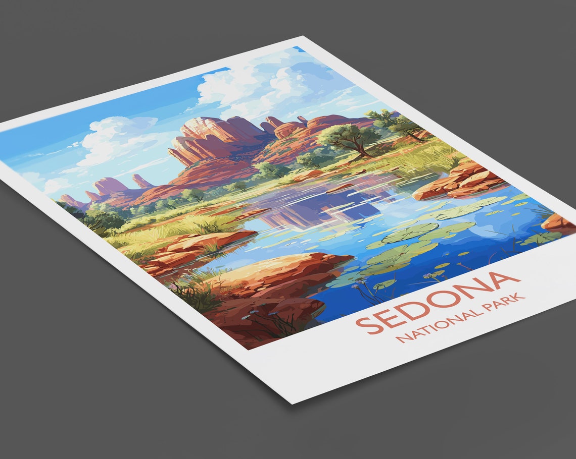 Sedona Poster Travel Print Of Sedona National Park Arizona Usa Sedona Travel Gift - Image 2