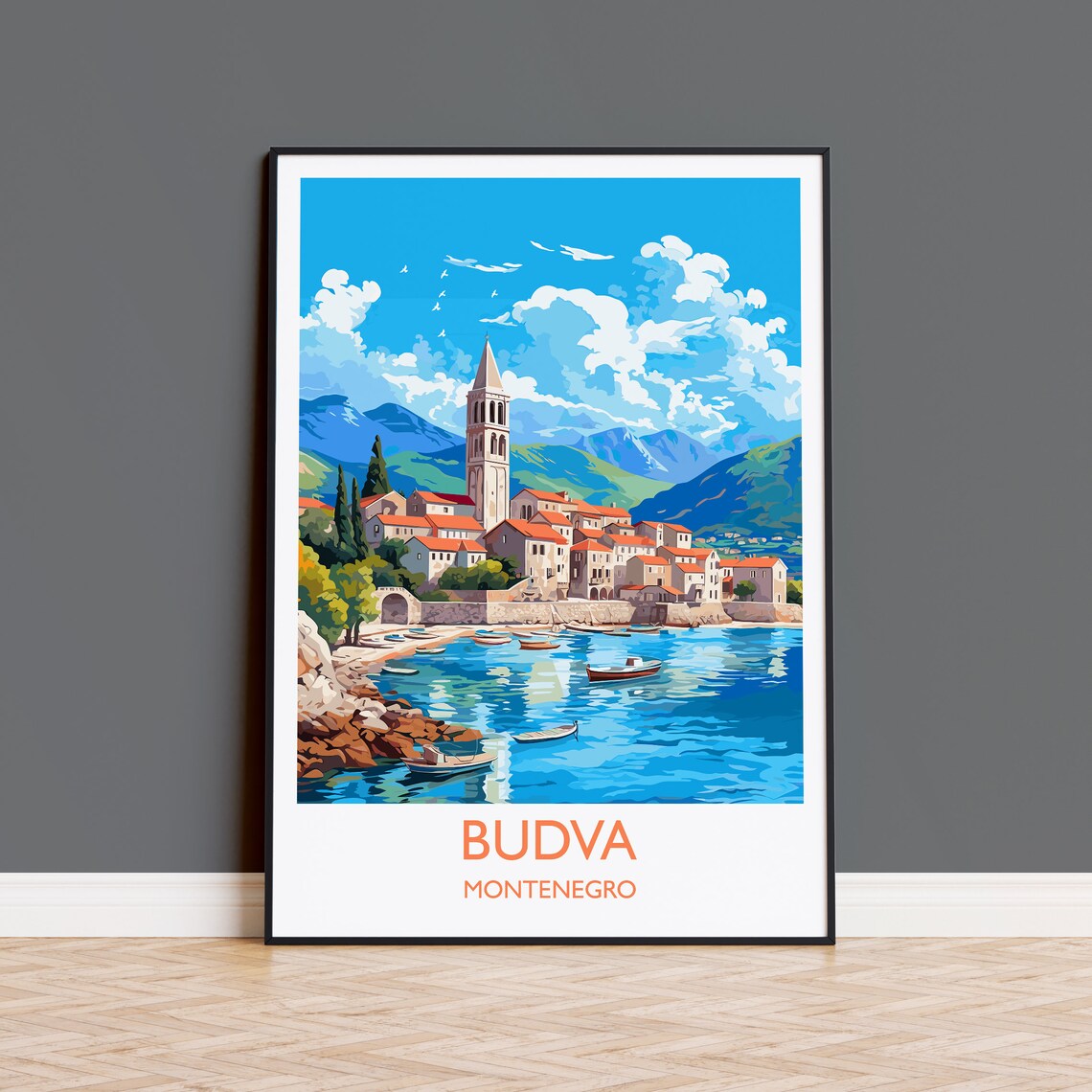 Budva Travel Poster, Montenegro Europe Art Print