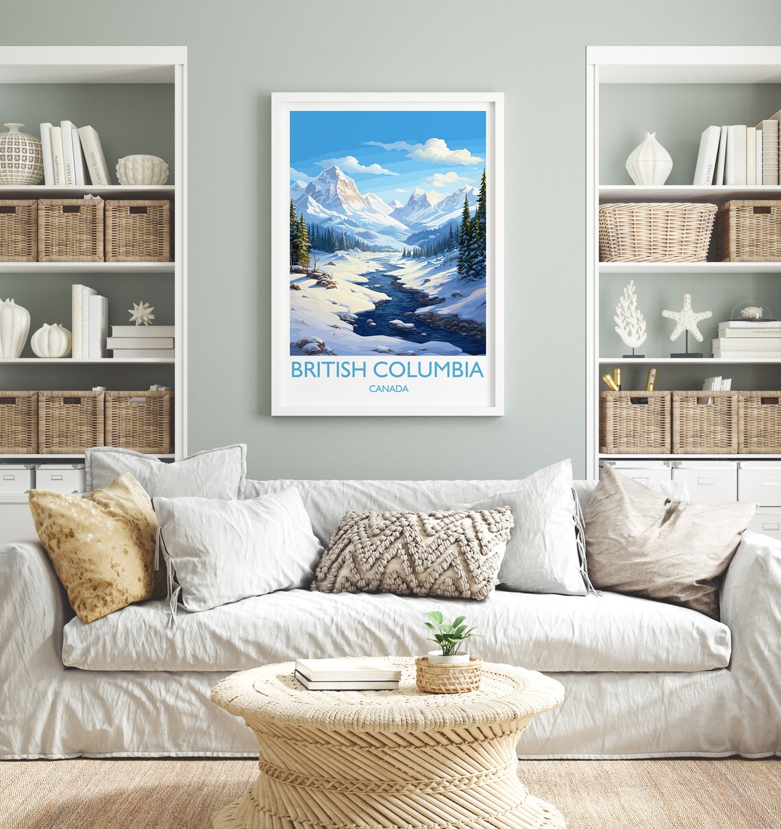 British Columbia Wall Art Travel Poster Travel Print Of British Columbia British Columbia Art Lovers Gift Canada Winter Art Travel Gift - Image 4