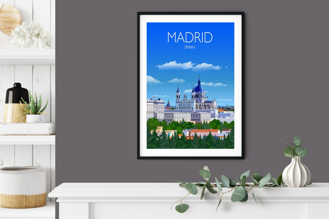 Madrid Travel Poster, Spain Cityscape Art Print - Image 4
