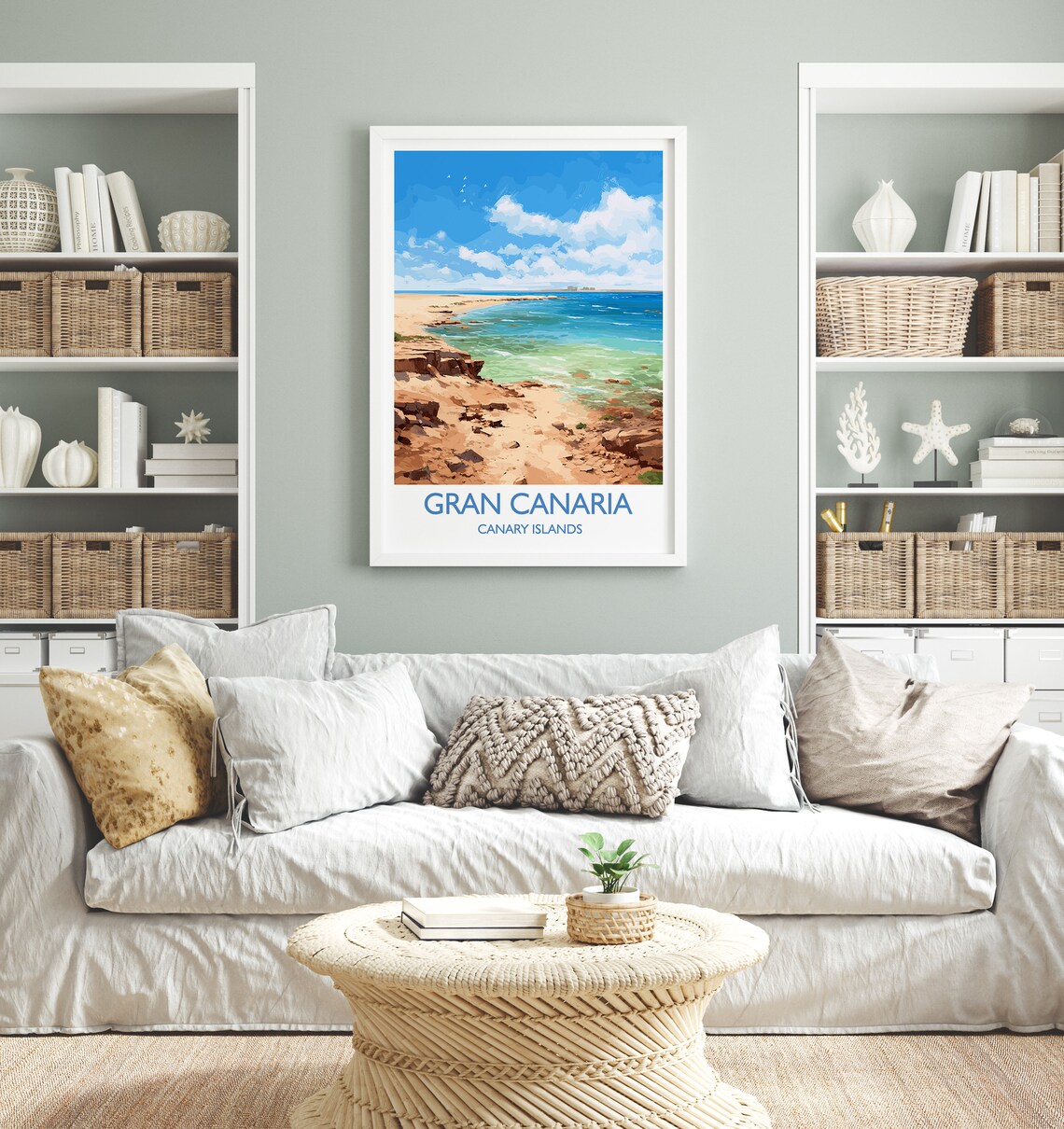 Gran Canaria Canary Islands Rocky Beach Turquoise Bay Travel Poster - Image 4