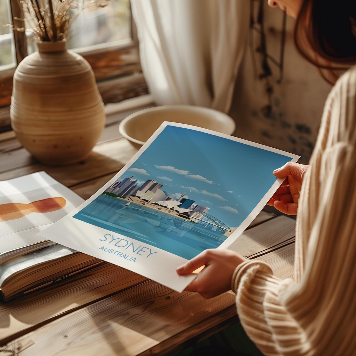 Sydney Travel Print Travel Poster Of Sydney Sydney Harbour Bridge Sydney Opera House Australia Travel Art Lovers Gift - Image 2
