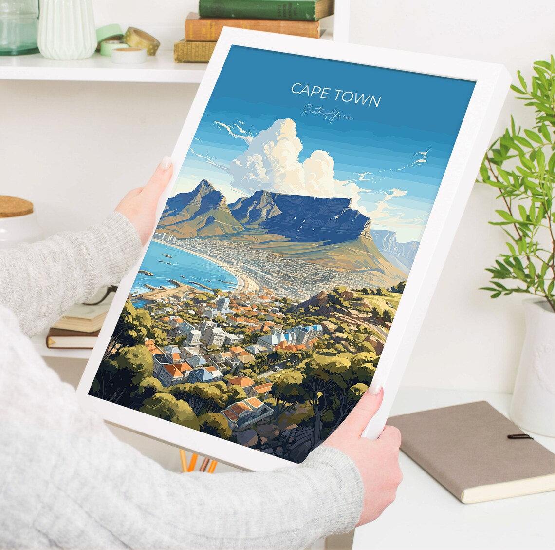Cape Town Travel Poster Travel Print Of Cape Town Cape Town Art Lovers Gift South Africa Gift Wall Art Print - Image 5