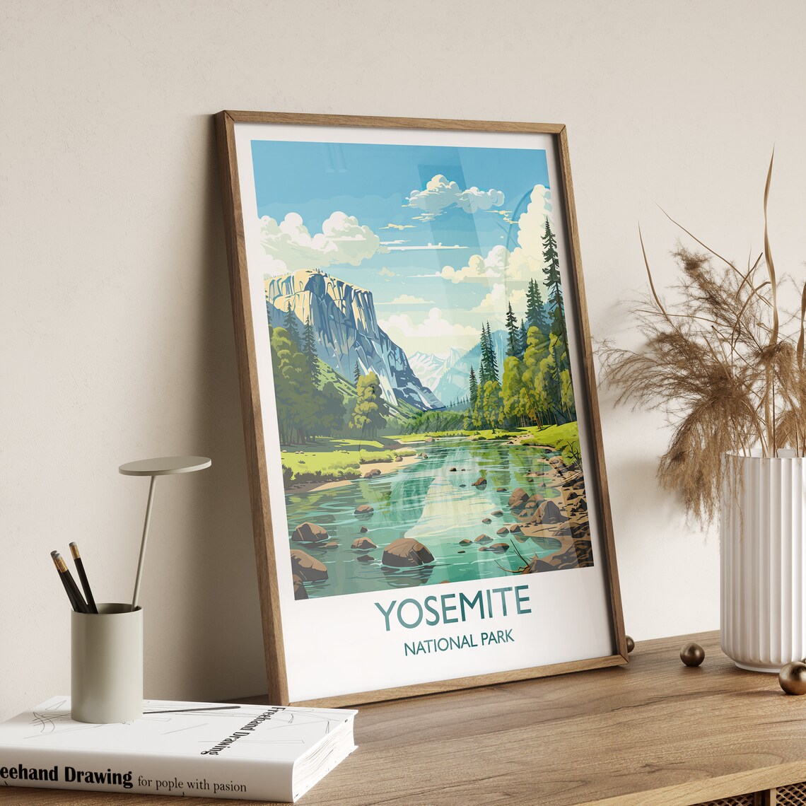 Yosemite Vintage Travel Poster, National Park Art - Image 2