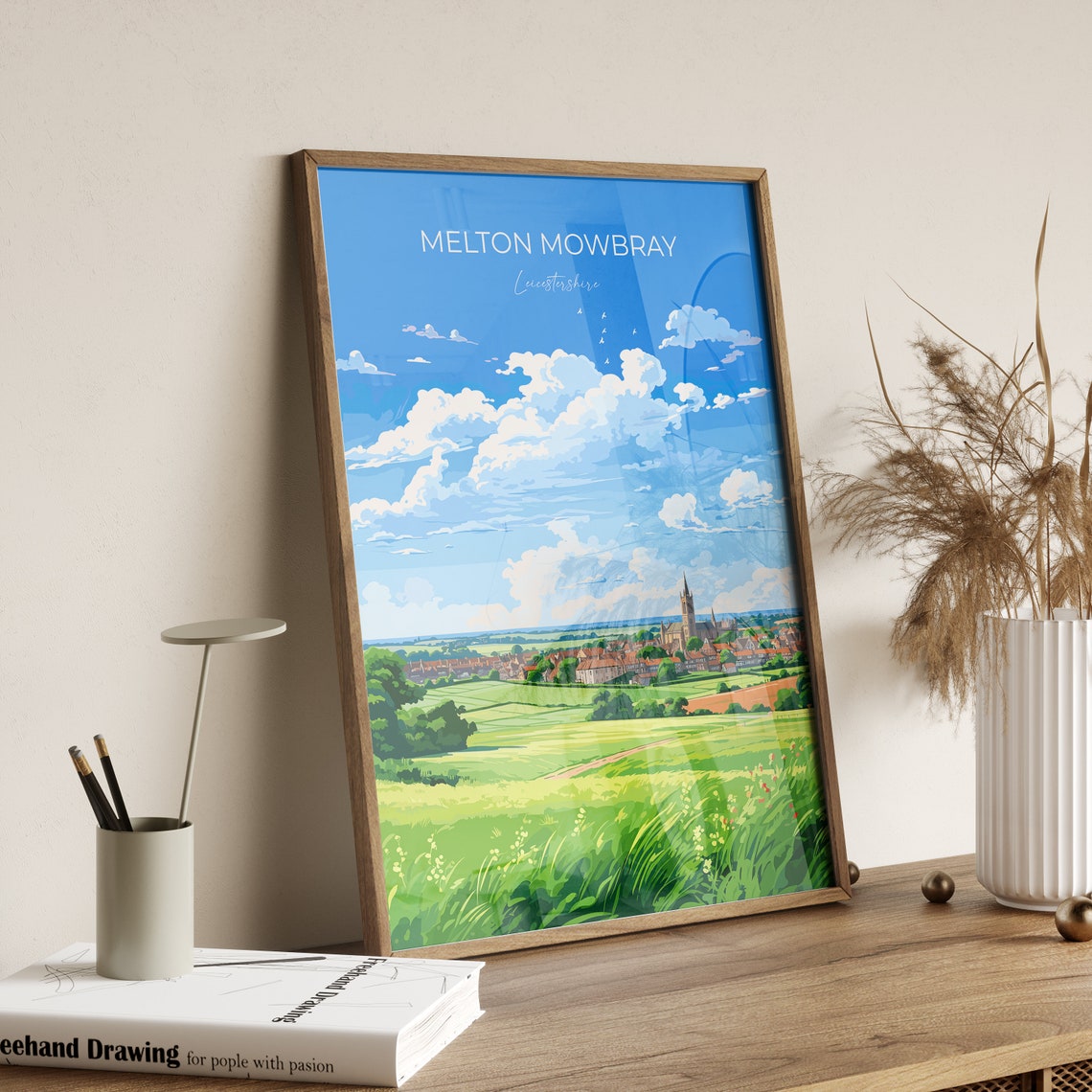 Melton Mowbray Leicestershire England Countryside Travel Poster - Image 2