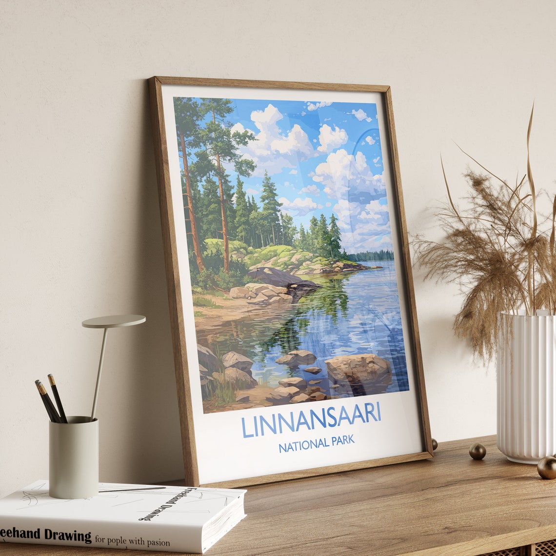 Linnansaari National Park Finnish Lakeland Pine Forest Art Poster - Image 3