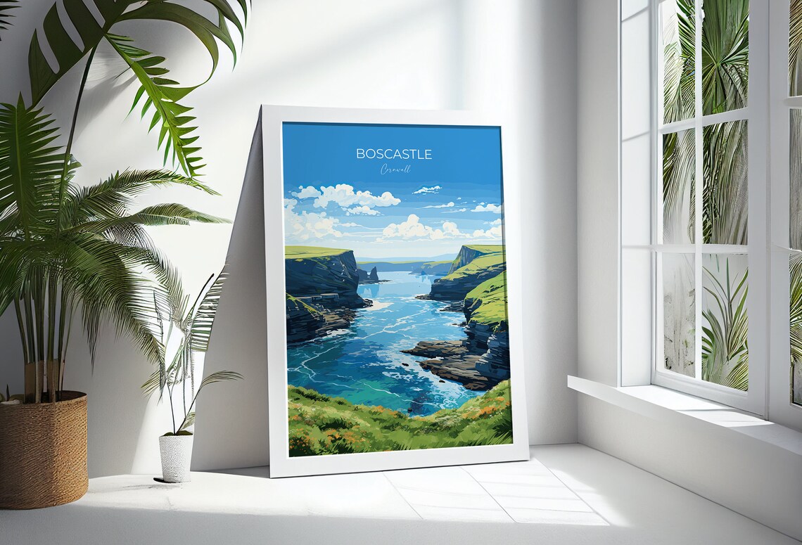 Boscastle Travel Poster, Cornwall England Art Print - Image 3