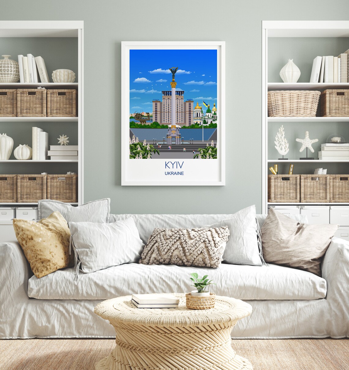 Kyiv Ukraine Independence Monument City Square Travel Poster - Image 4