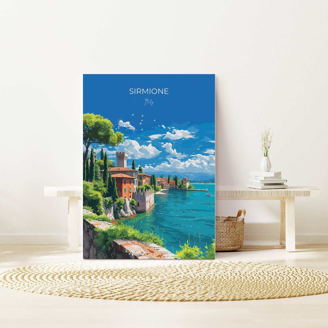 Sirmione Travel Print Wall Art Travel Poster Of Lake Garda Sirmione Art Lovers Gift Italy Italian Lakes Art Gift - Image 3