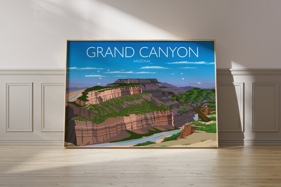 Grand Canyon Arizona Layered Cliffs River Gorge Travel Poster