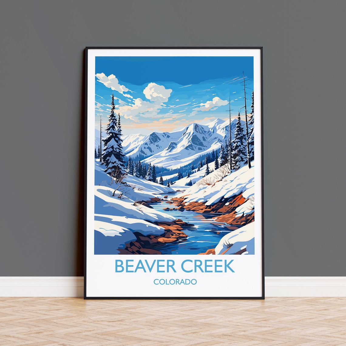 Beaver Creek Travel Poster Wall Art Travel Print Of Beaver Creek Colorado Usa Beaver Creek Art Lovers Gift