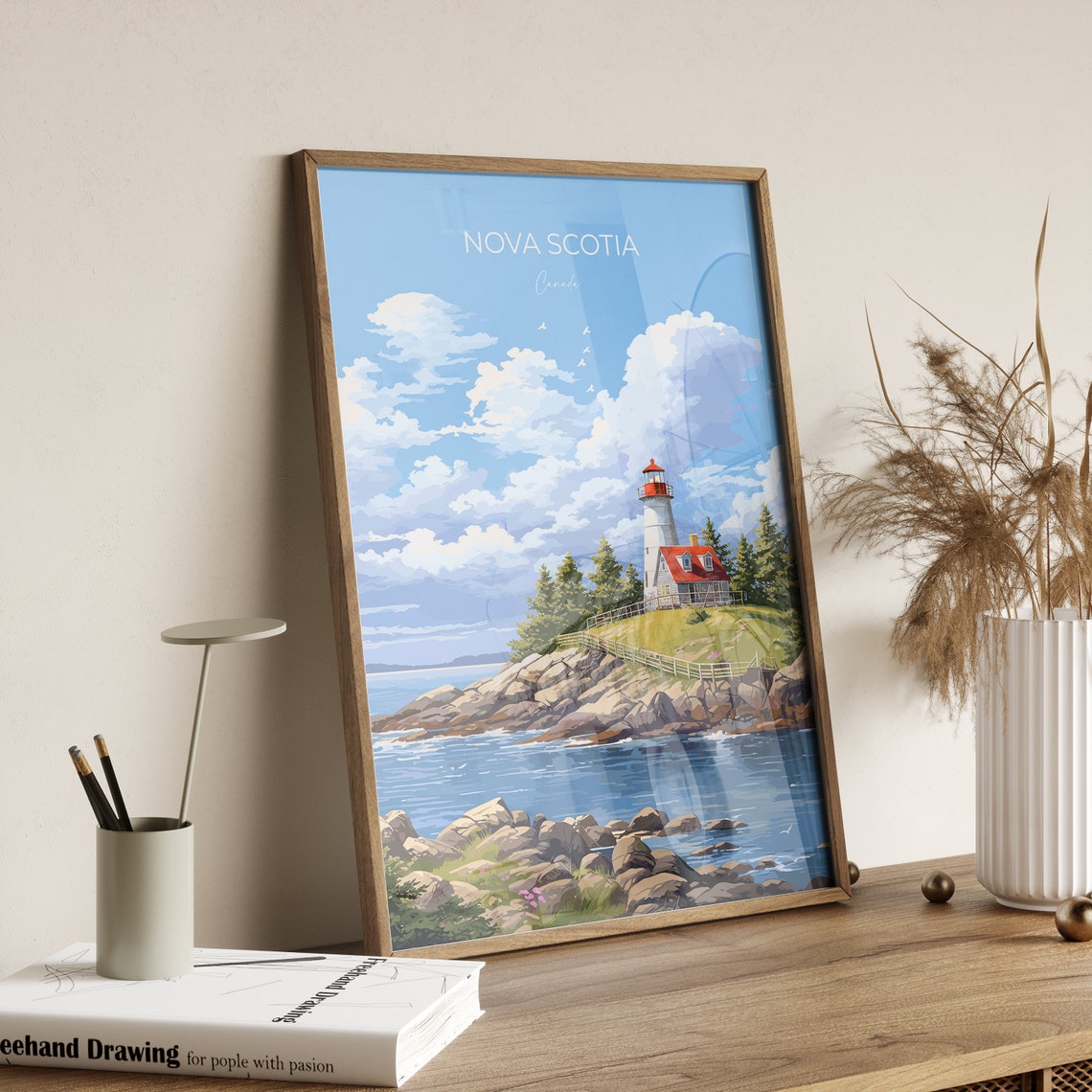 Nova Scotia Canada Lighthouse Rocky Coast Ocean Maritime Travel Poster - Image 2