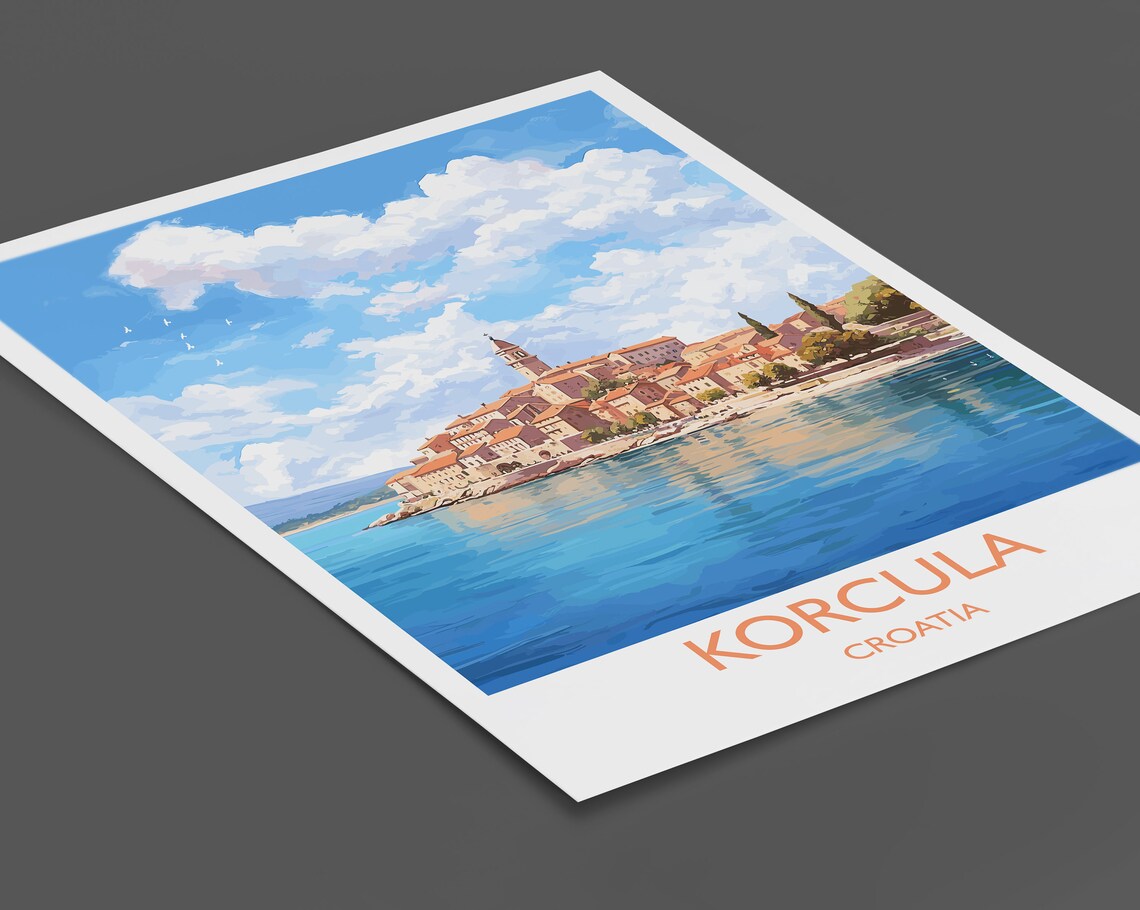 Korcula Travel Poster, Croatia Place Print - Image 2