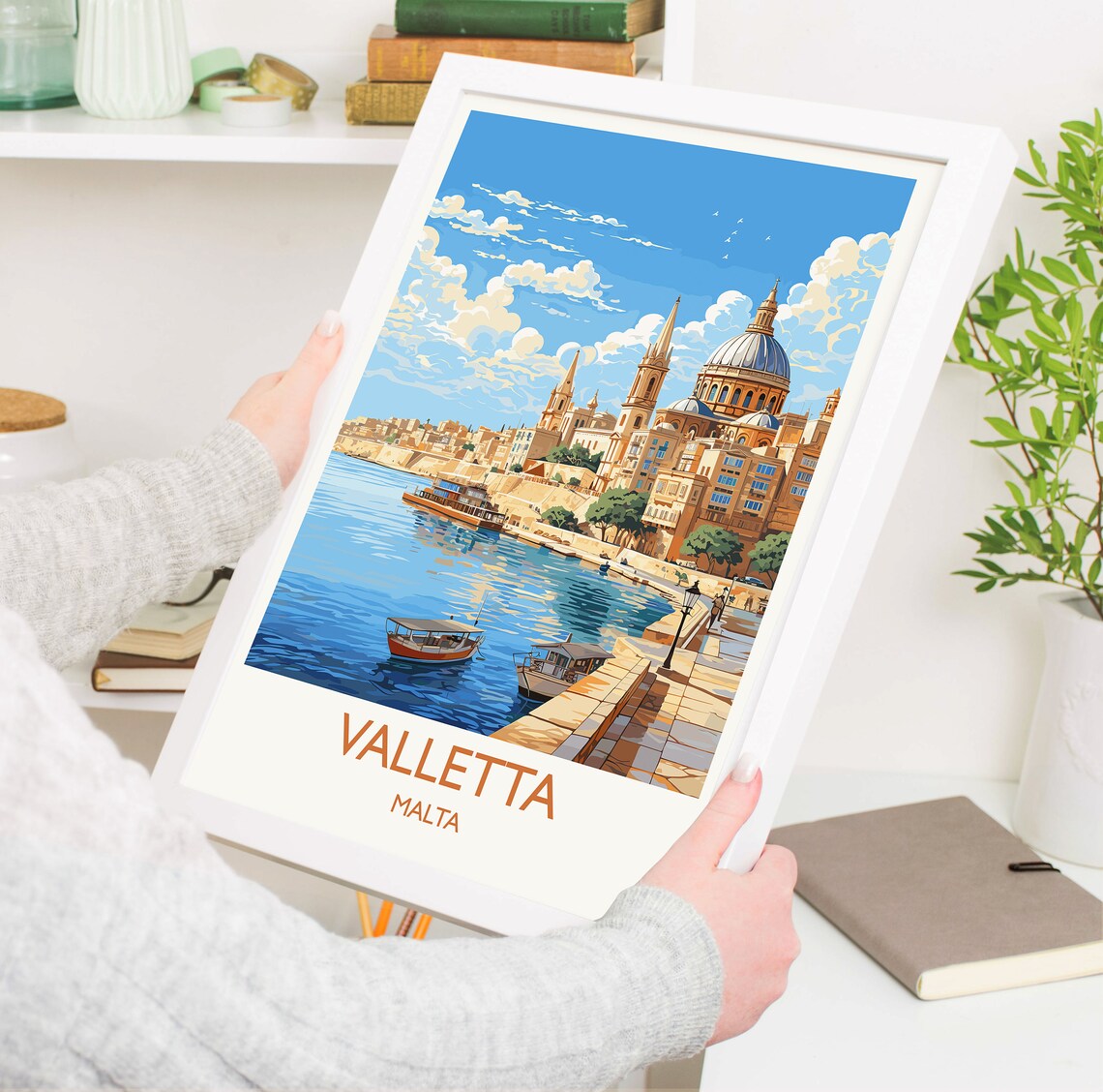Valletta Travel Poster Malta Art Lovers Gift - Image 5