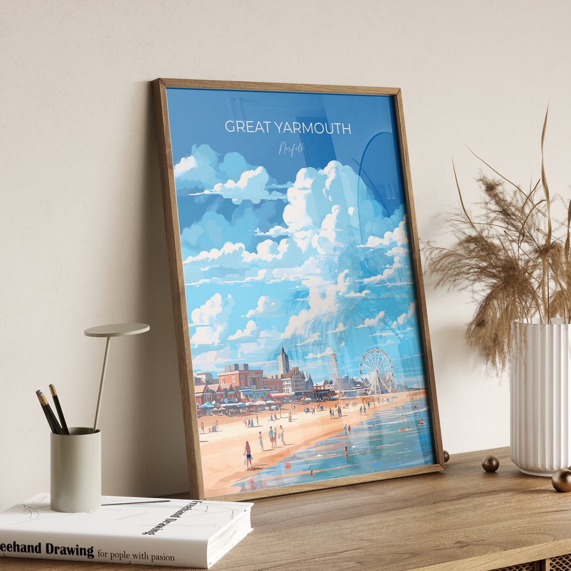 Great Yarmouth Travel Print Travel Poster Of Great Yarmouth Norfolk Gift England Norfolk Art Great Yarmouth Gift Wall Art Print - Image 2