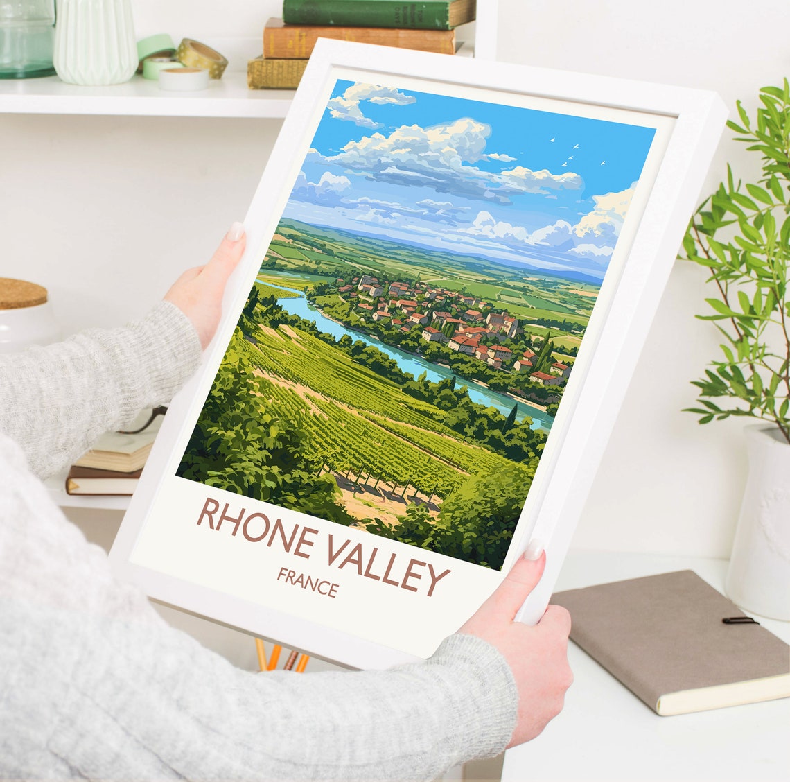 Rhone Valley Poster Travel Print Of Rhone Valley Wine Region France Europe Travel Gift - Image 5