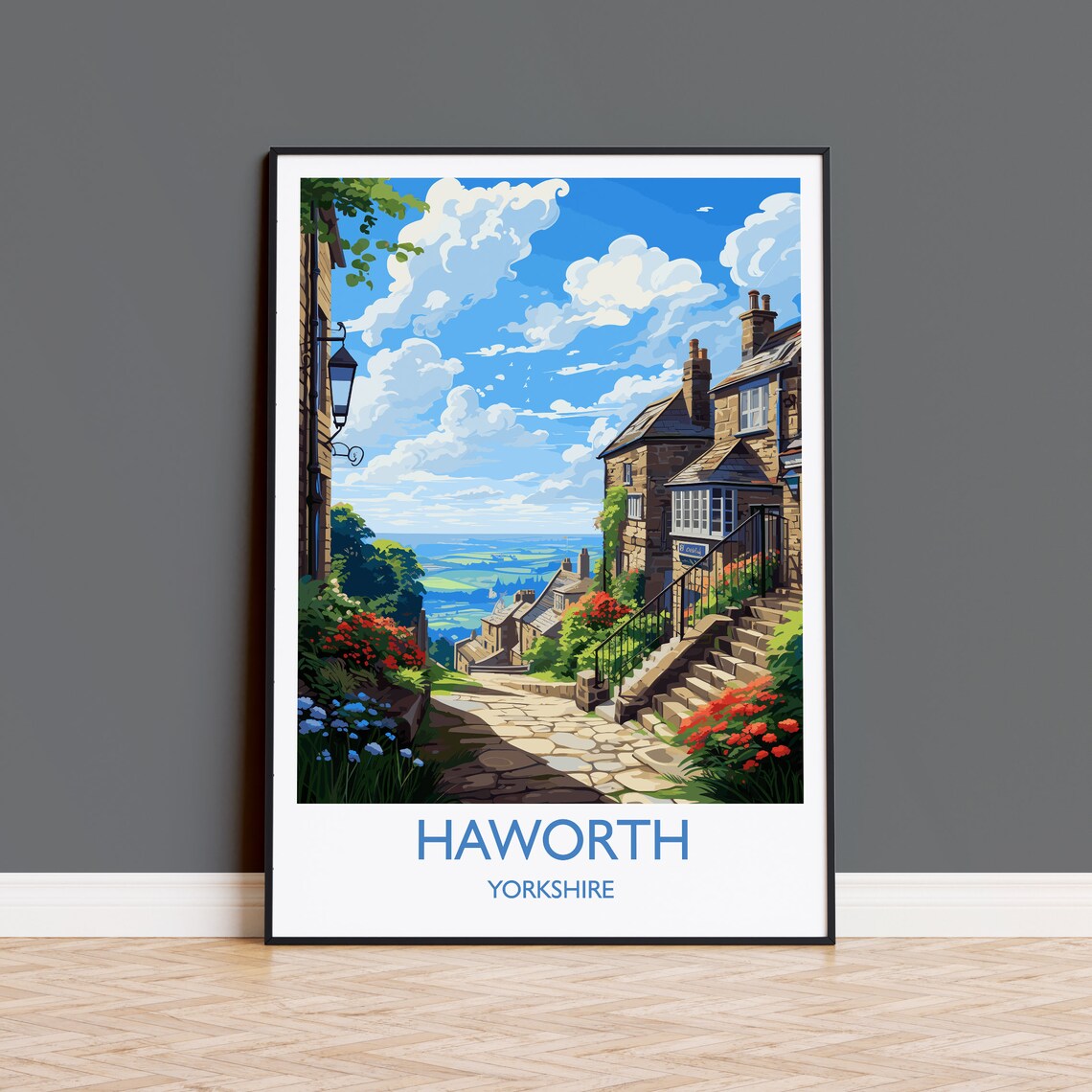 Haworth Travel Poster, Yorkshire Village Art Print