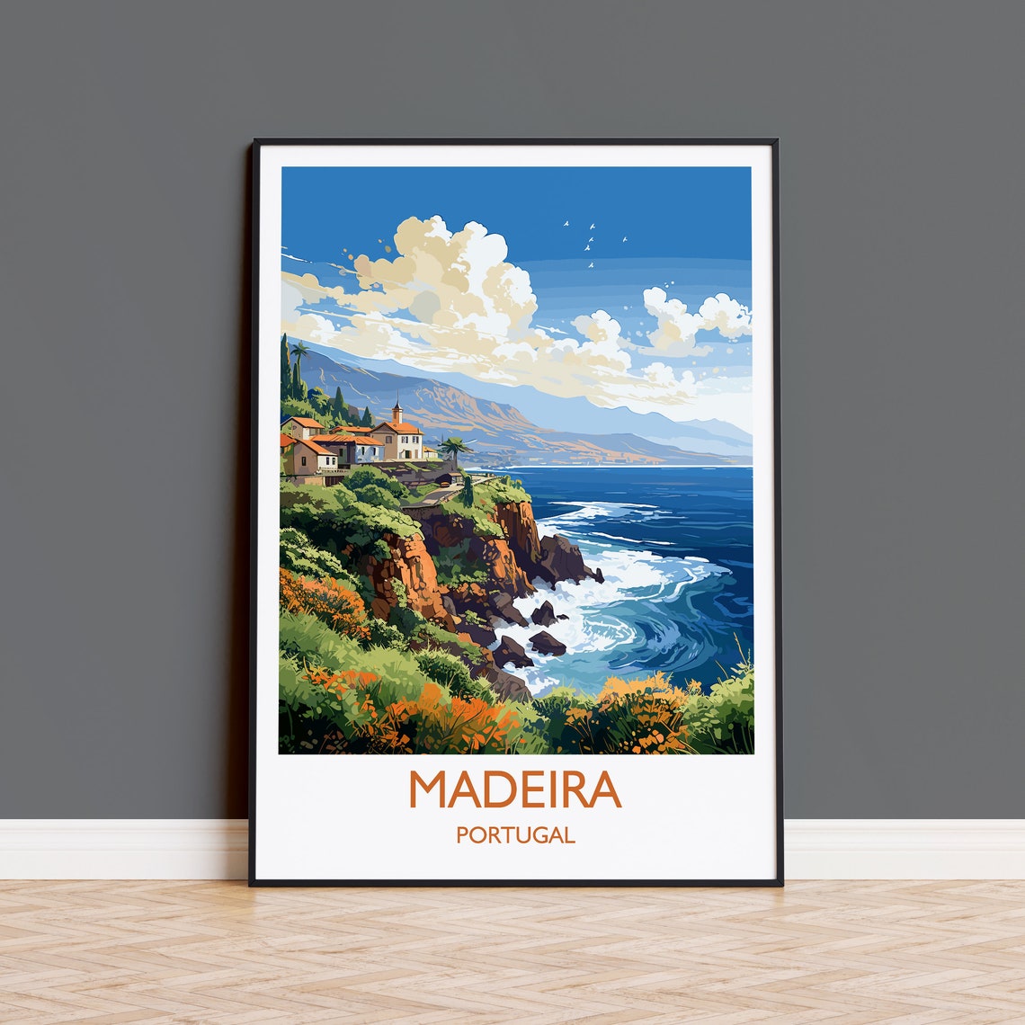 Madeira Travel Print Wall Art Travel Poster Of Madeira Madeira Art Print Portugal Wall Print Madeira Art Lovers Gift