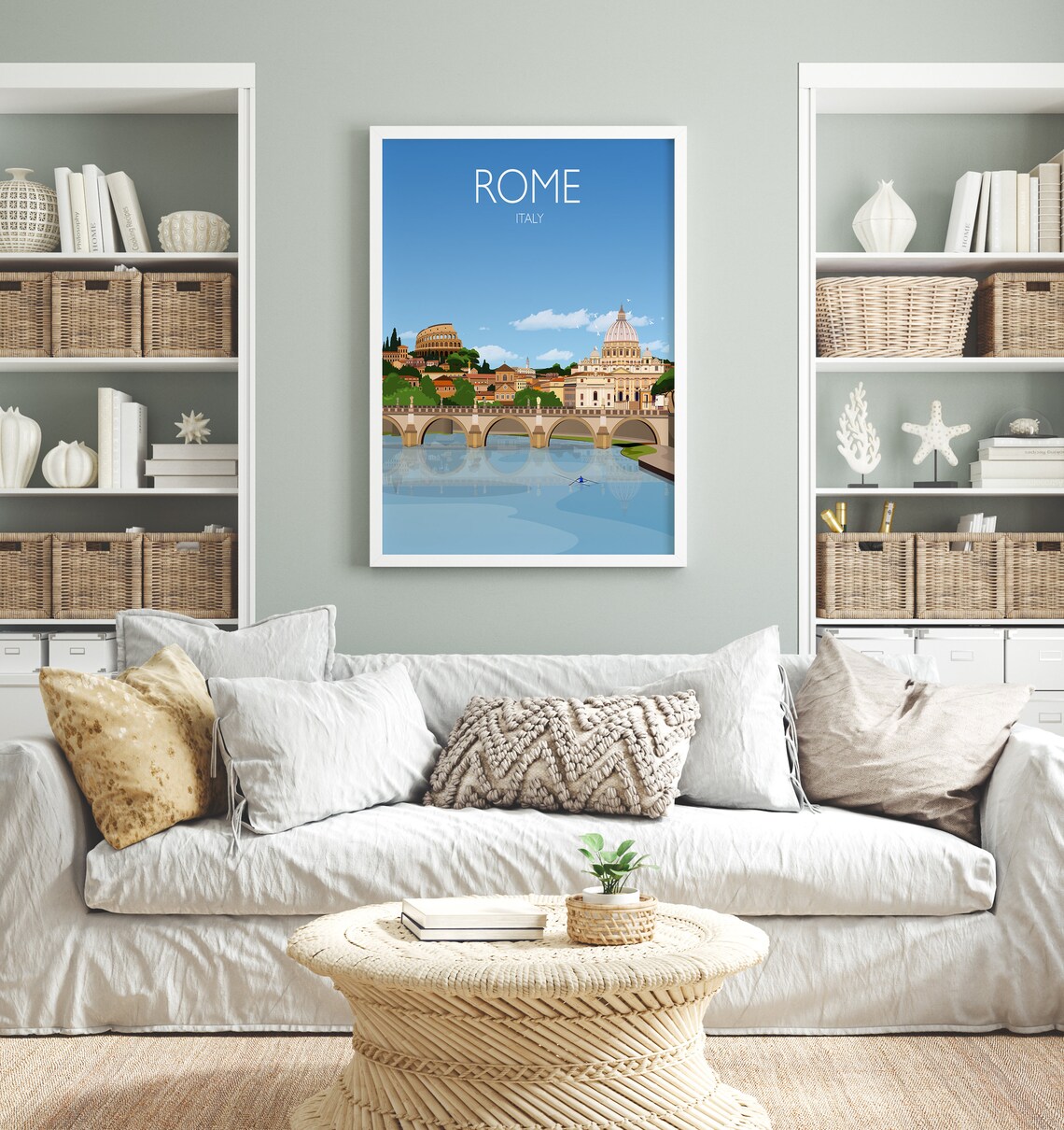Rome Travel Poster, Italy Cityscape Wall Art - Image 2