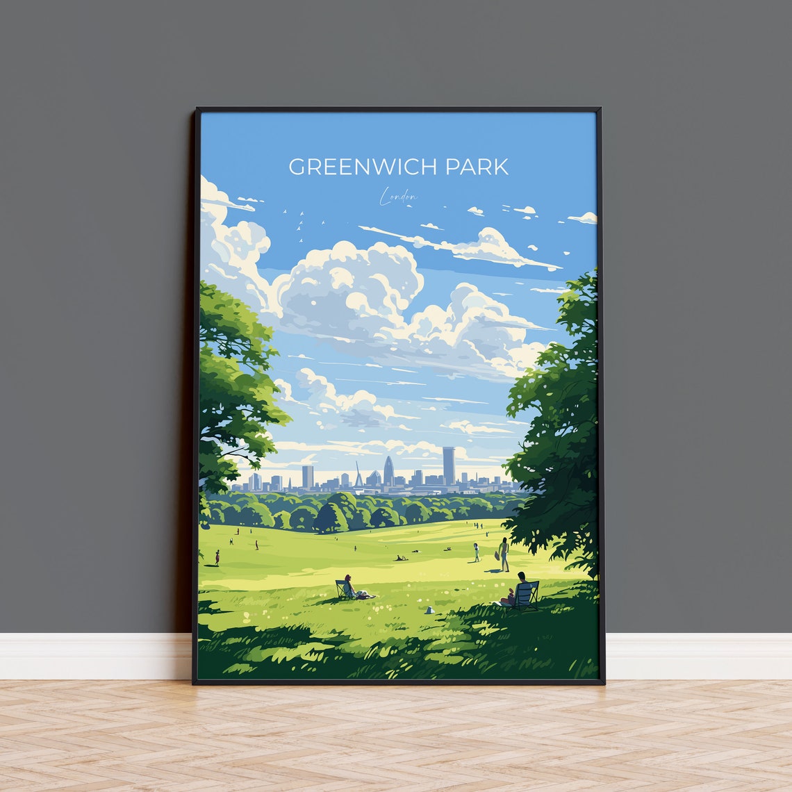 Greenwich Park Travel Poster Travel Print Of Greenwich Park London Poster Greenwich Park Art Gift London Art Lovers Uk Travel Gift
