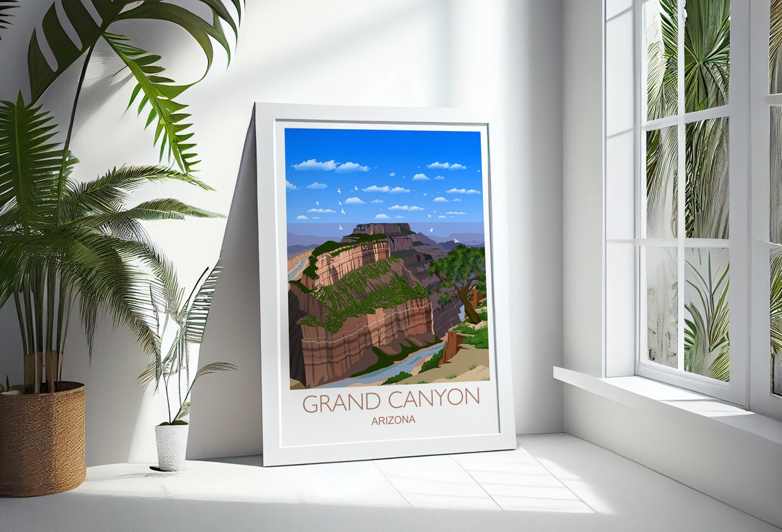 Grand Canyon Travel Print Wall Art Travel Poster Of Grand Canyon Grand Canyon Art Lovers Gift Arizona Usa Travel Art - Image 3