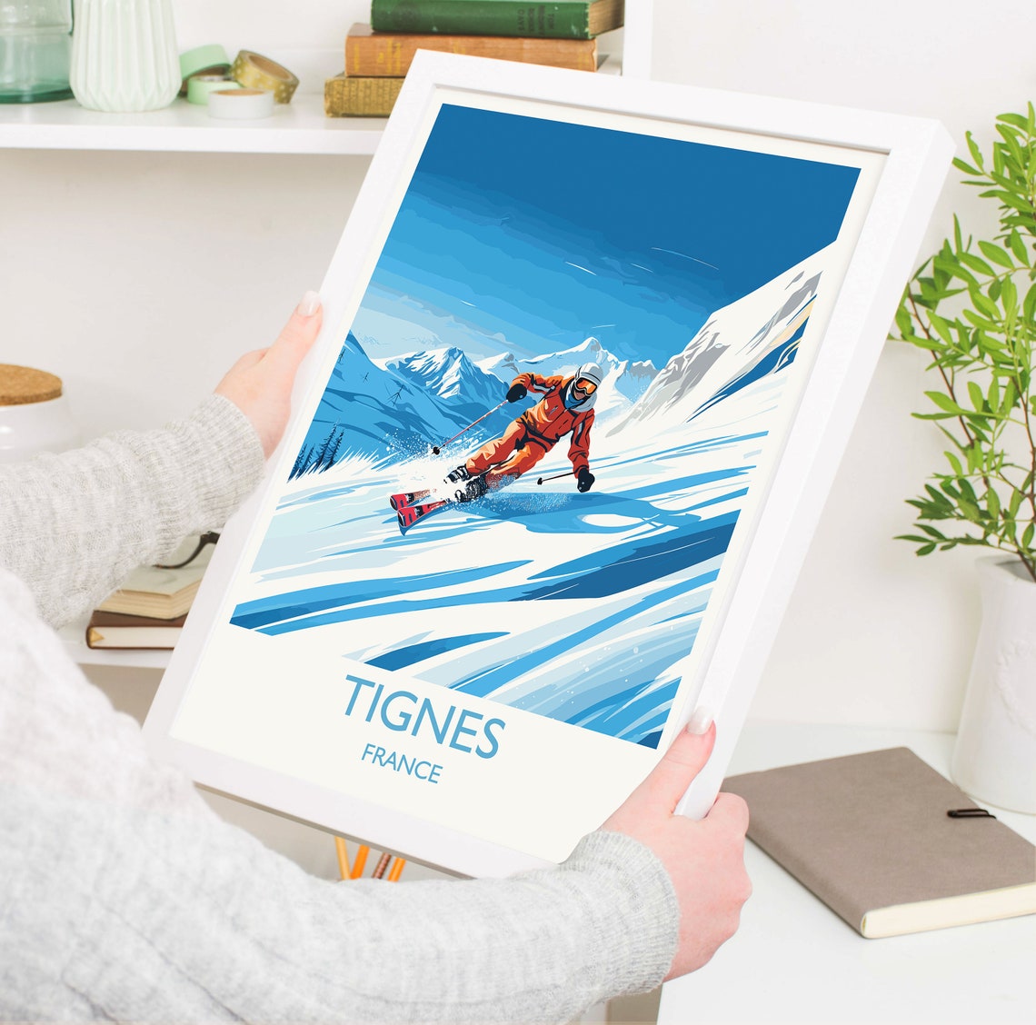 Tignes Wall Art Travel Poster Travel Print Of Tignes Ski Poster Tignes Art Gift France Ski Art Travel Gift - Image 5
