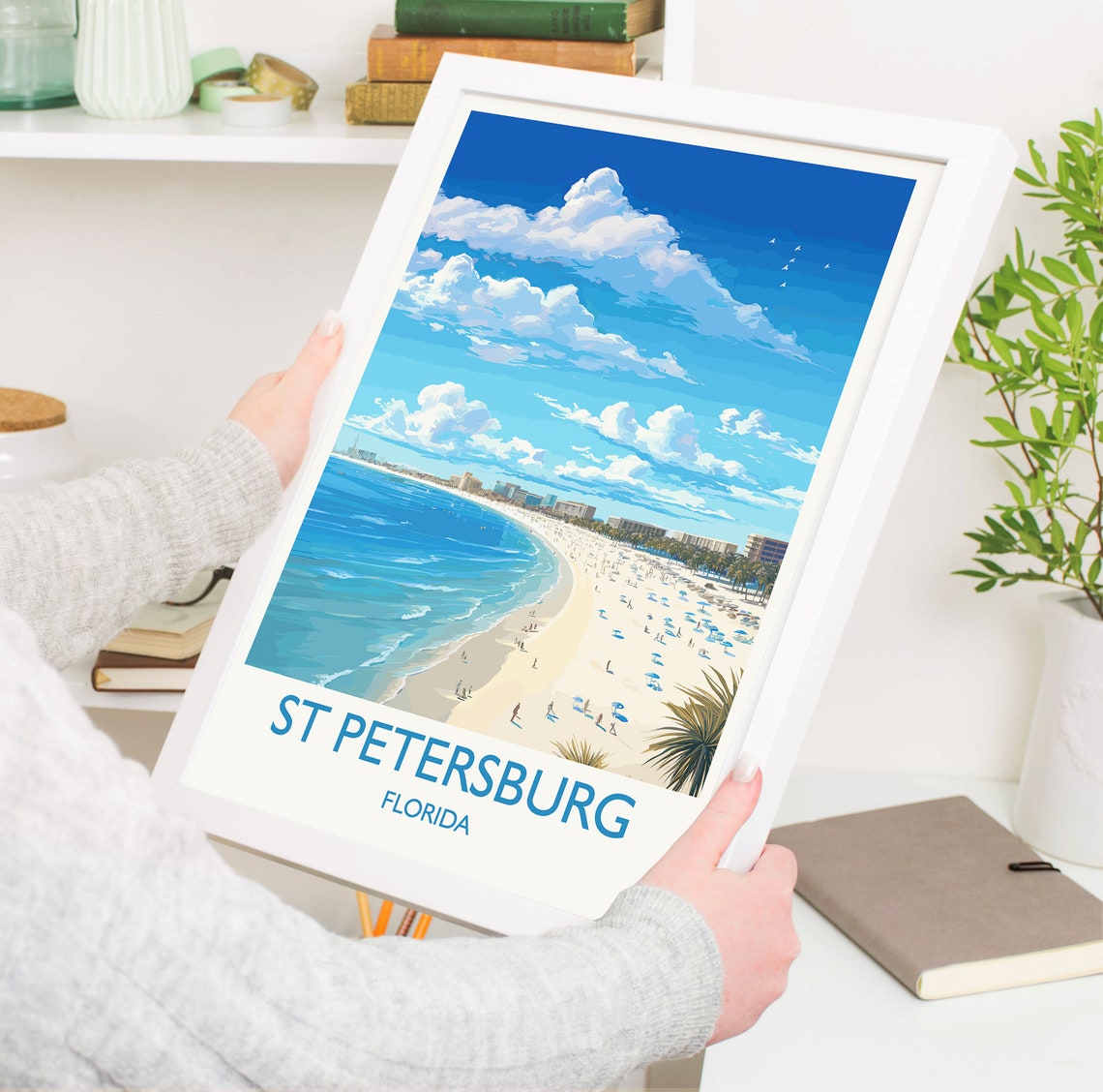 St Petersburg Travel Print Travel Poster Of St Petersburg St Petersburg Beach Gift Florida Art Gift Usa Wall Art Print - Image 5