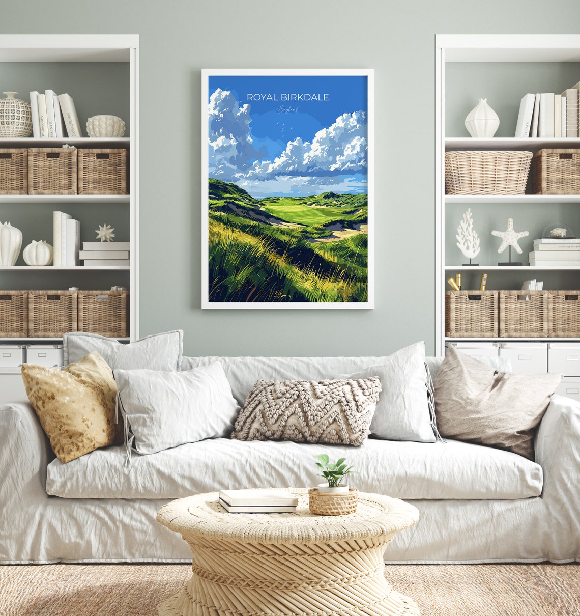 Royal Birkdale England Links Golf Course Dunes Script Poster - Image 4