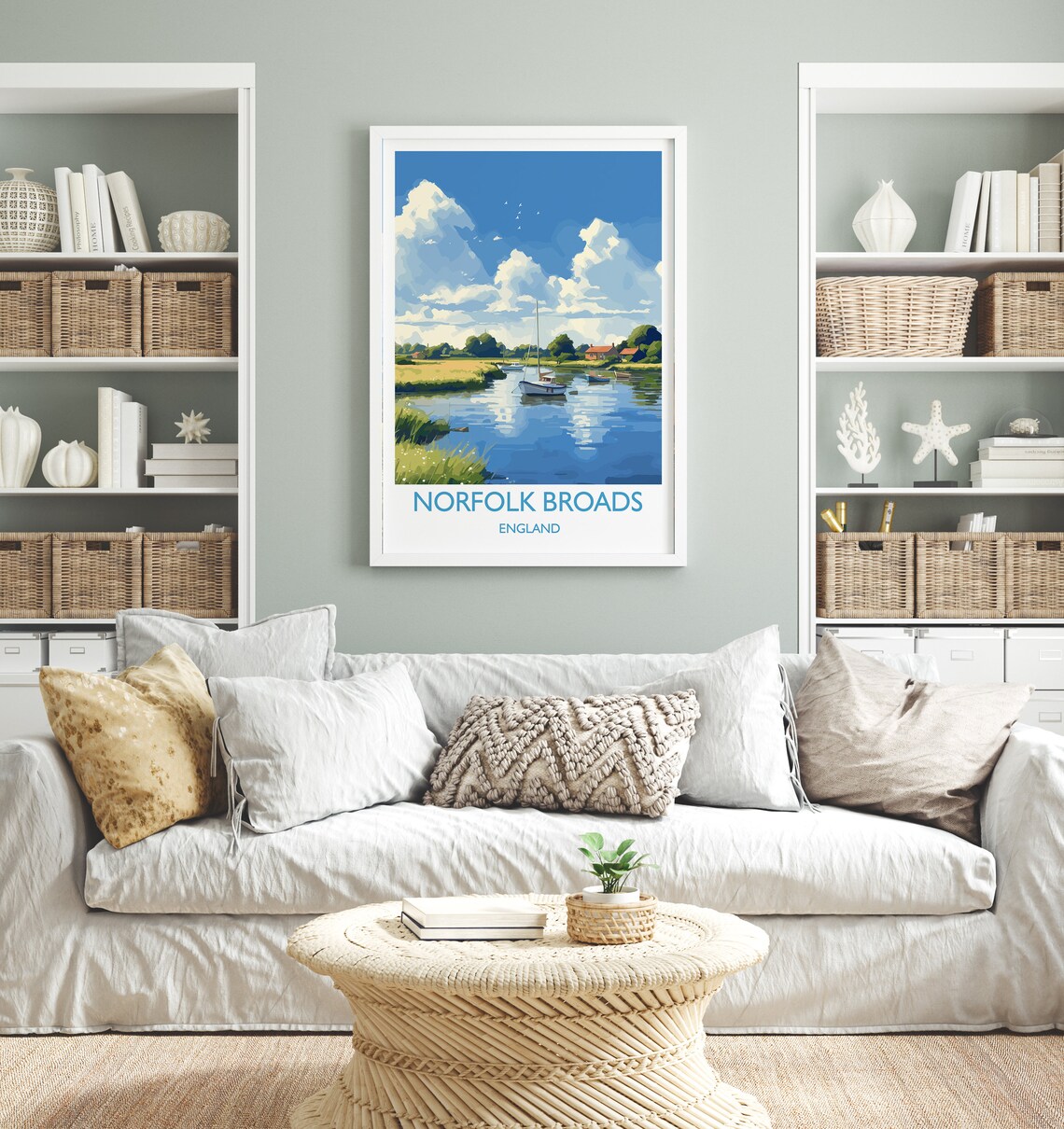Norfolk Broads Travel Poster, England Art Print - Image 4