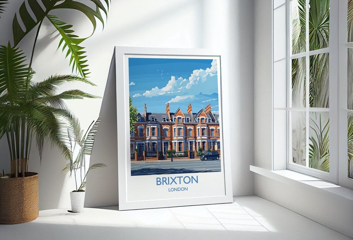 Brixton Travel Poster Travel Print Of Brixton London Poster Brixton Art Gift London Art Lovers Uk Travel Gift - Image 3