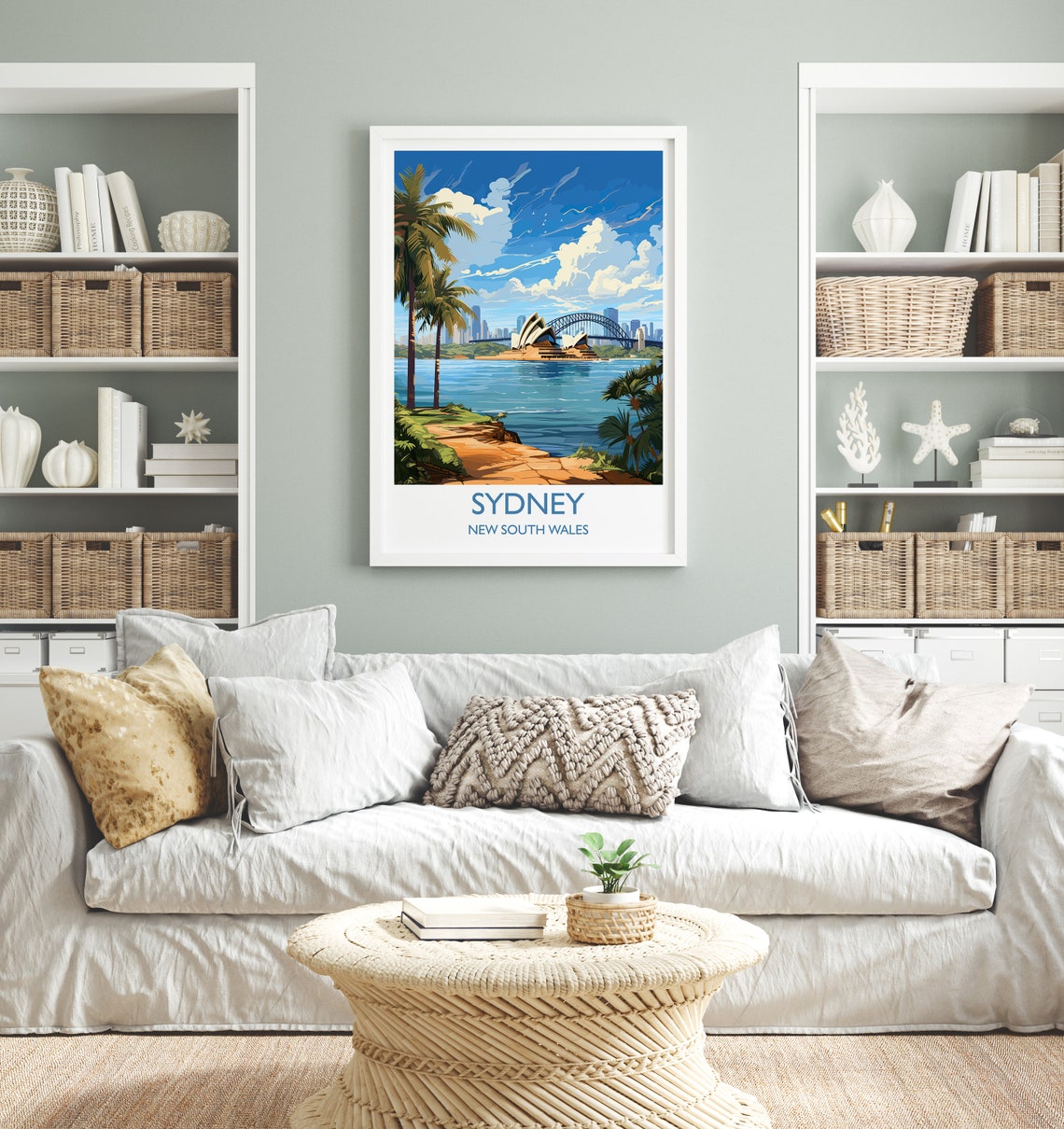 Sydney Opera House Harbour Bridge Palm Trees Waterfront Travel Poster - Image 4
