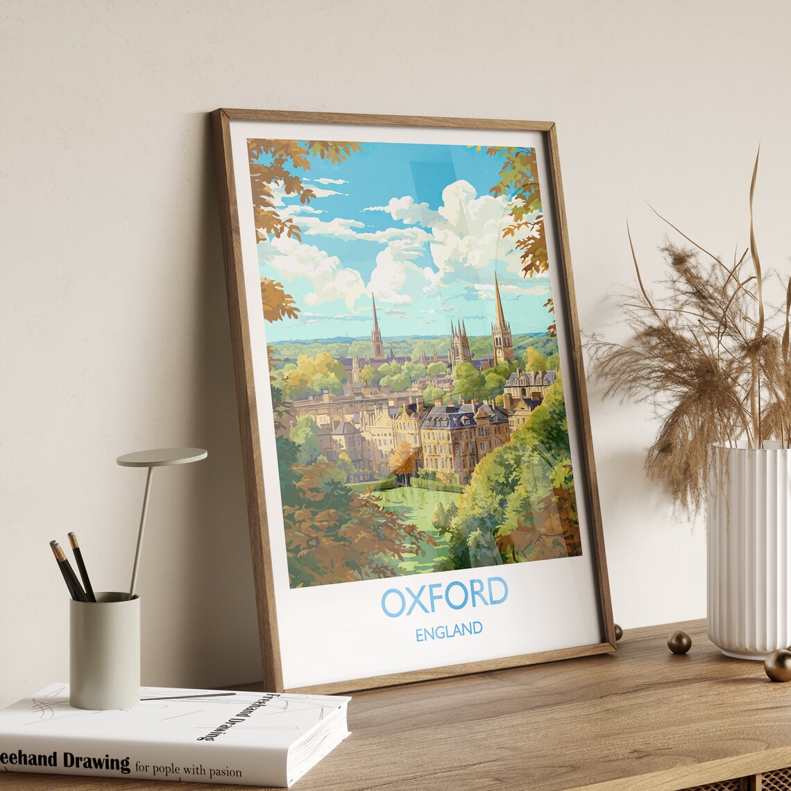 Oxford Travel Poster, Oxfordshire England Travel Art - Image 3