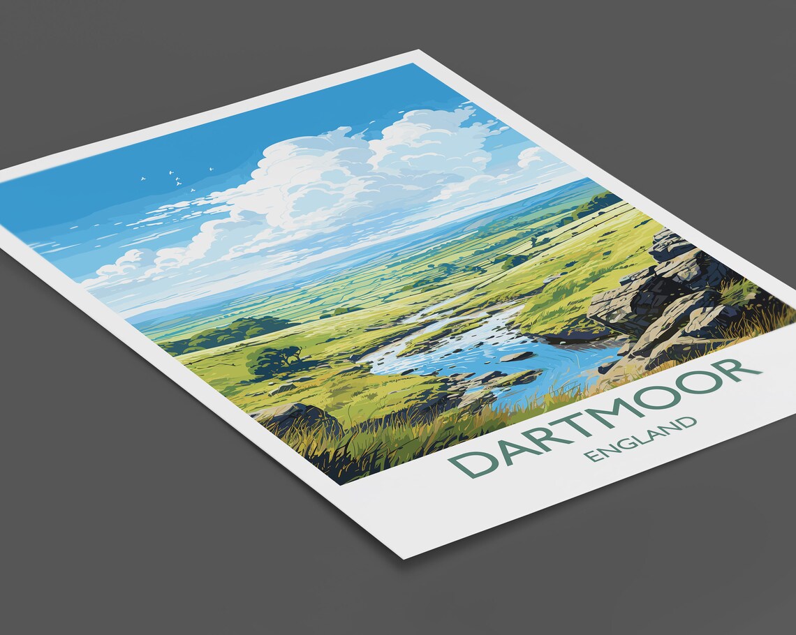 Dartmoor Travel Poster, English Countryside Art Print - Image 2