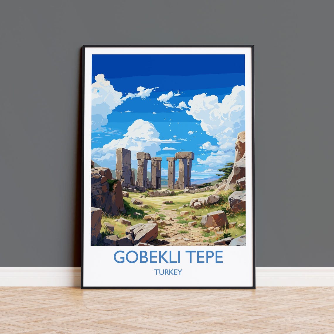 Gobekli Tepe Turkey Mysterious Ancient Stone Pillars Travel Poster