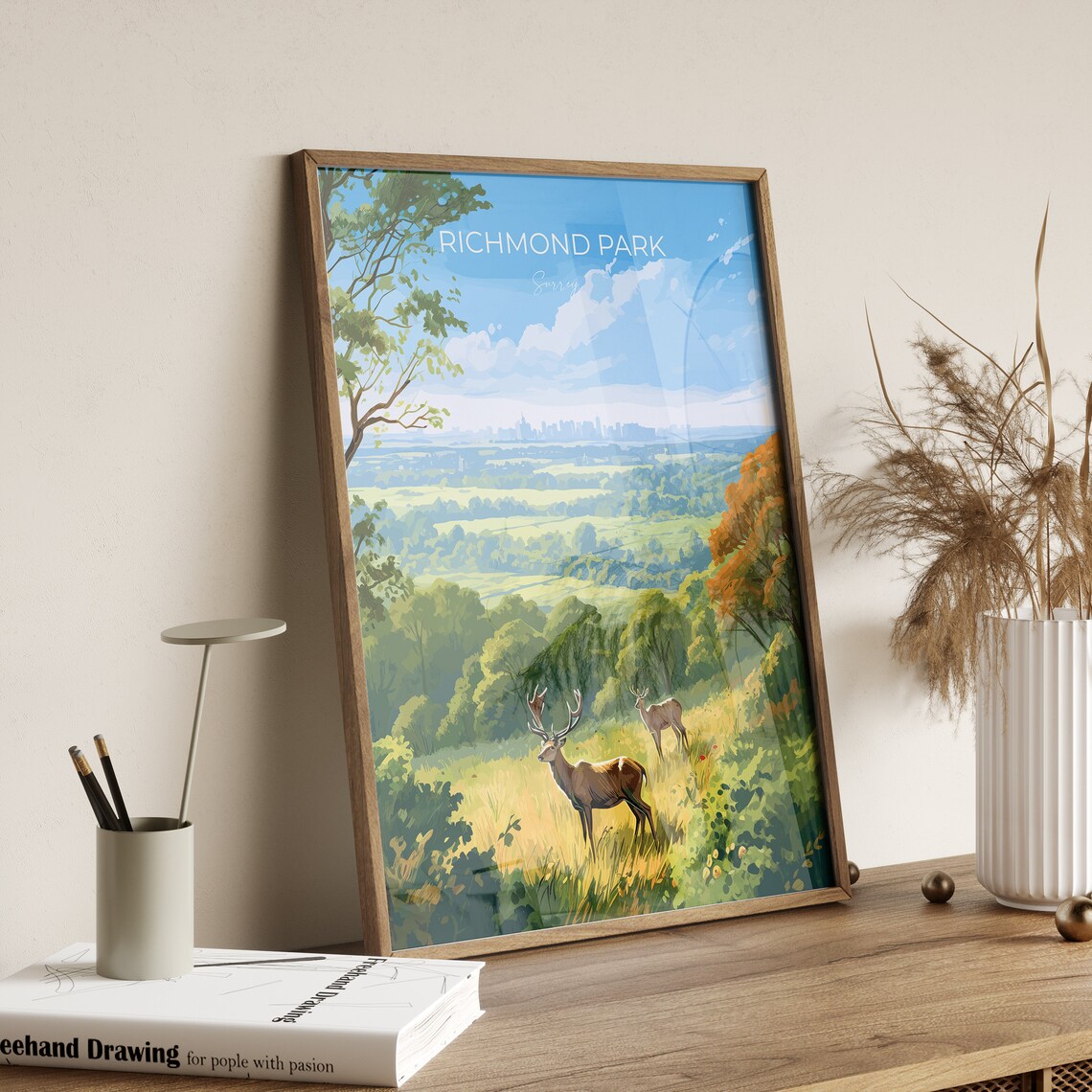 Richmond Park Travel Poster, Surrey London England - Image 2