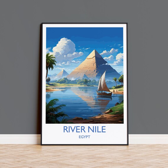 River Nile Travel Print Travel Poster Of River Nile Egypt Art Lovers Gift River Nile Wall Art