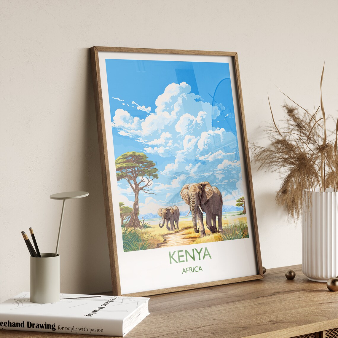Kenya Travel Poster Travel Print Of Kenya Kenya Gift Africa Africa Art Gift Wall Art Print - Image 3