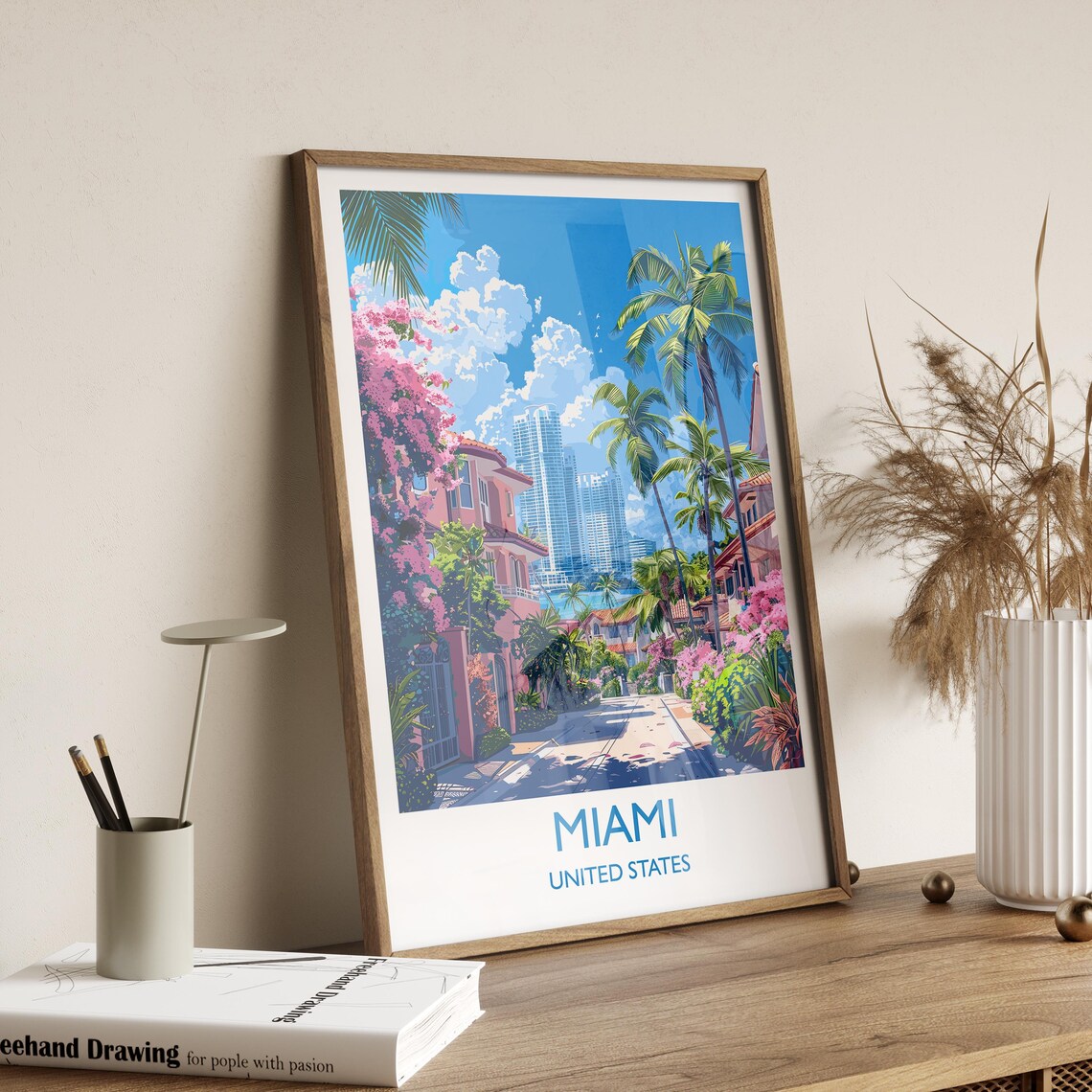 Miami Travel Poster, USA City Wall Art Print - Image 2