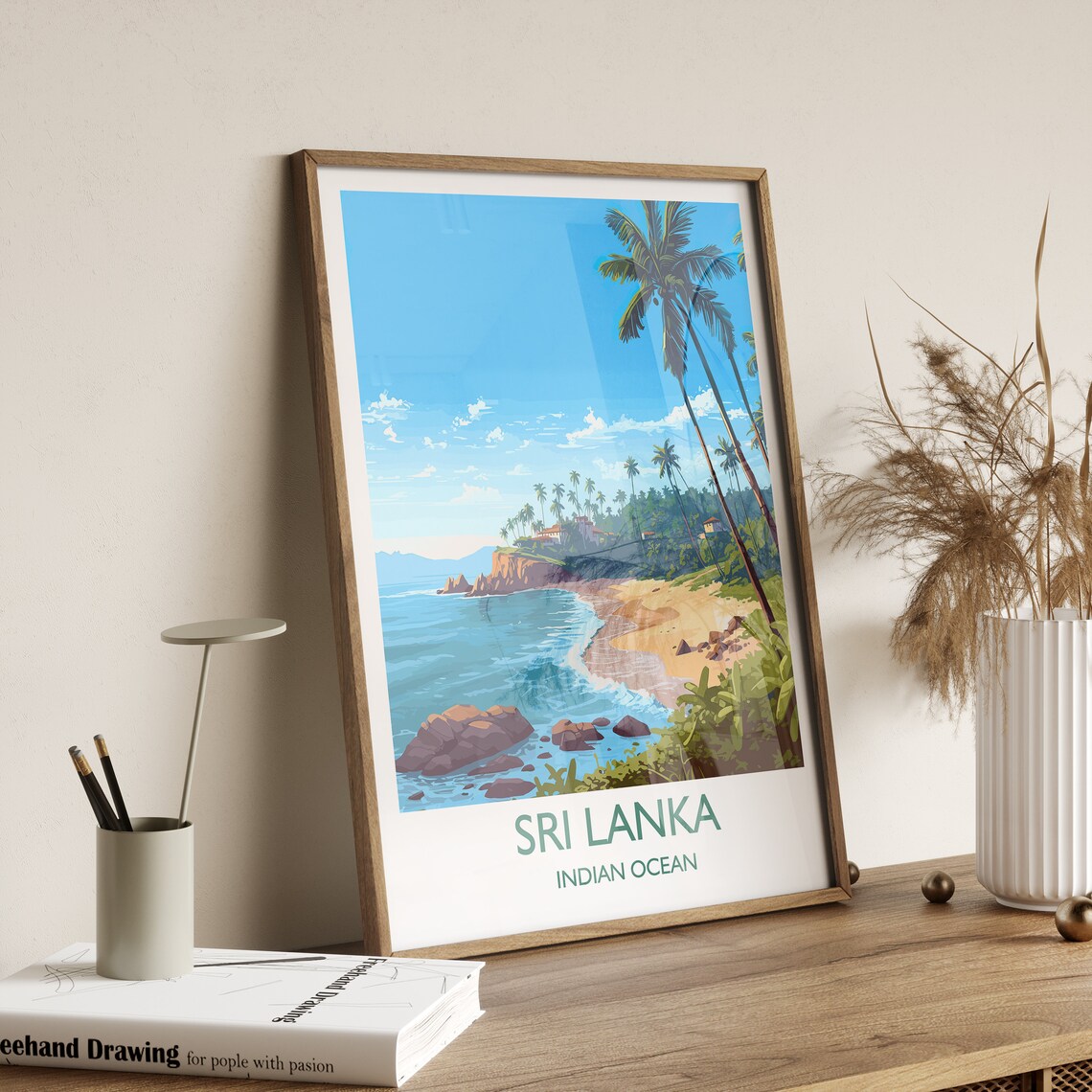 Sri Lanka Travel Poster, Indian Ocean Wall Art - Image 3