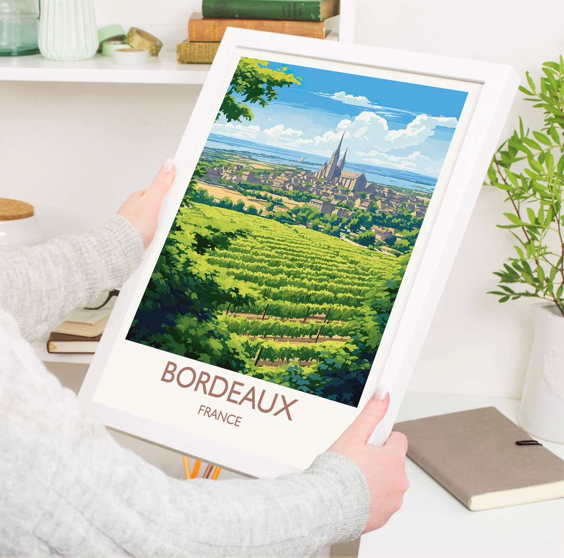 Bordeaux Poster Travel Print Of Bordeaux Wine Region France Europe Travel Gift - Image 5