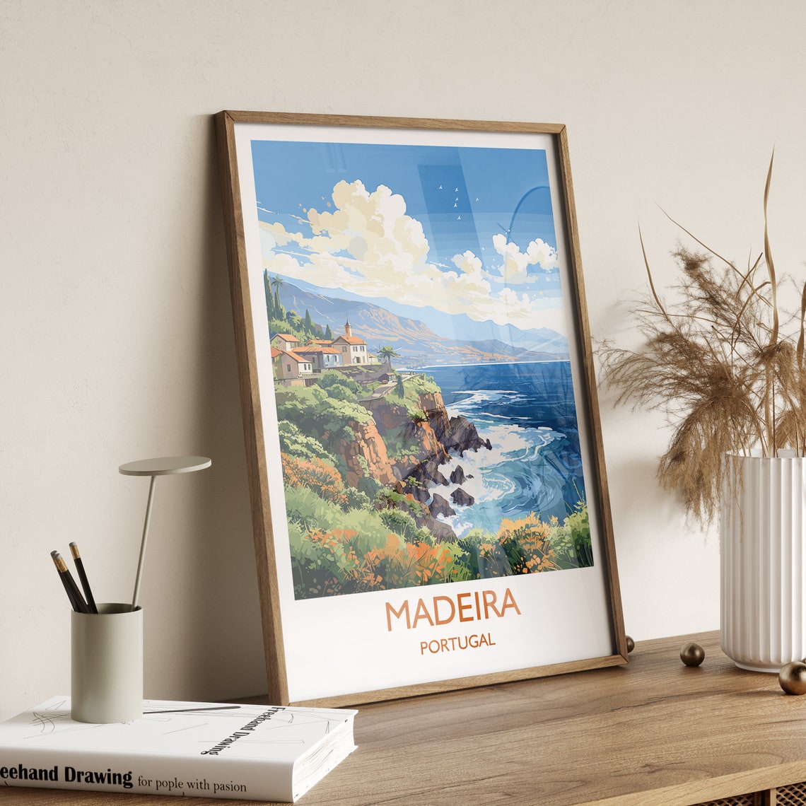 Madeira Travel Print Wall Art Travel Poster Of Madeira Madeira Art Print Portugal Wall Print Madeira Art Lovers Gift - Image 2