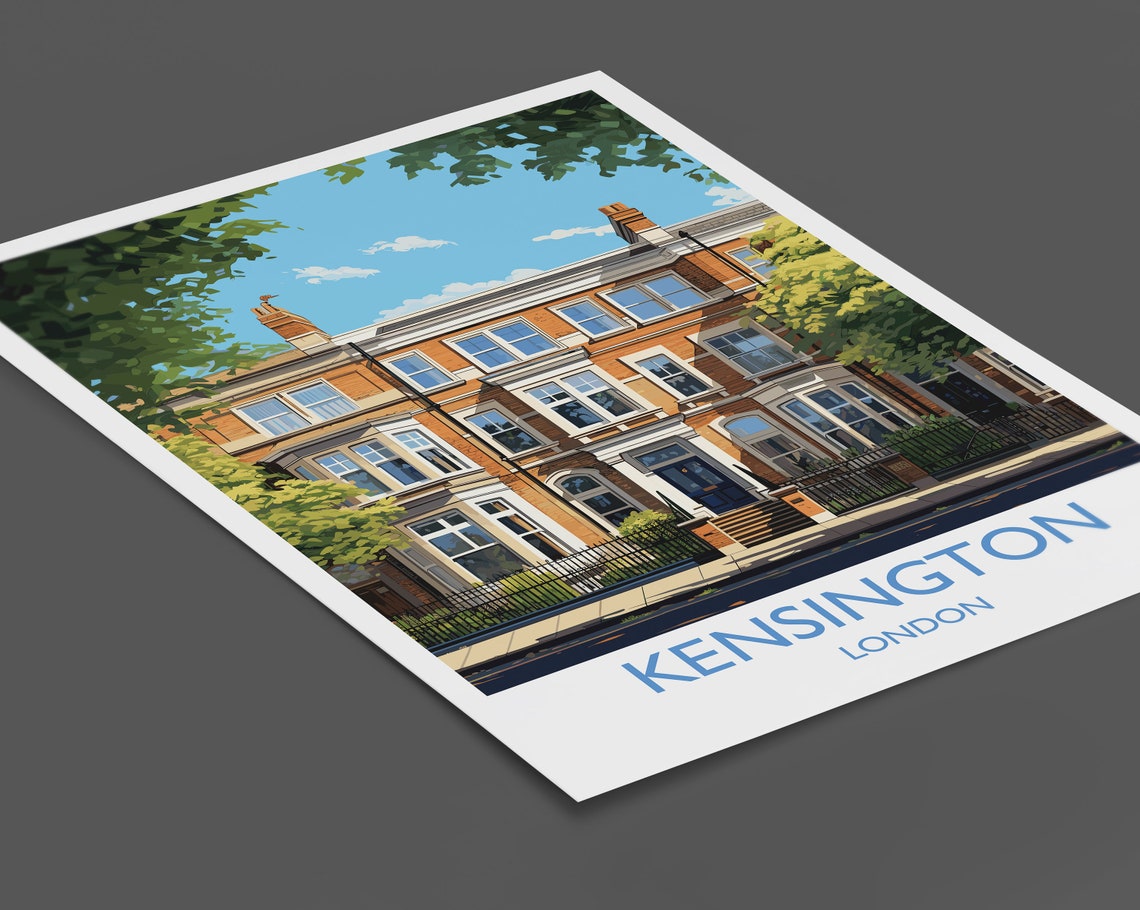 Kensington Travel Poster Travel Print Of Kensington London Poster Kensington Gift Kensington Art London Art Uk Travel Gift - Image 2
