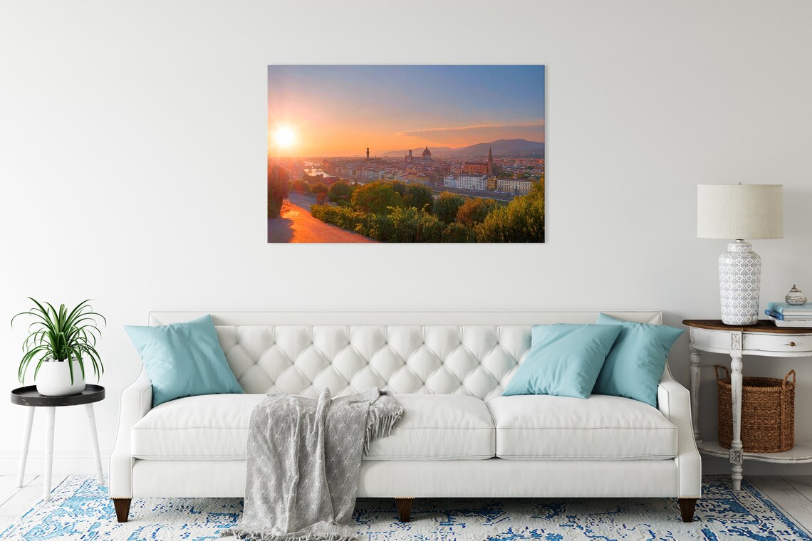 Florence Italy Golden Sunset Skyline Photo Print of Duomo City View - Image 2