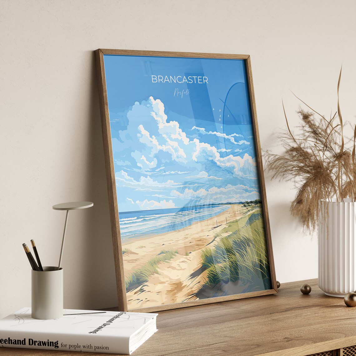 Brancaster Beach Travel Poster, Norfolk Art Print - Image 2