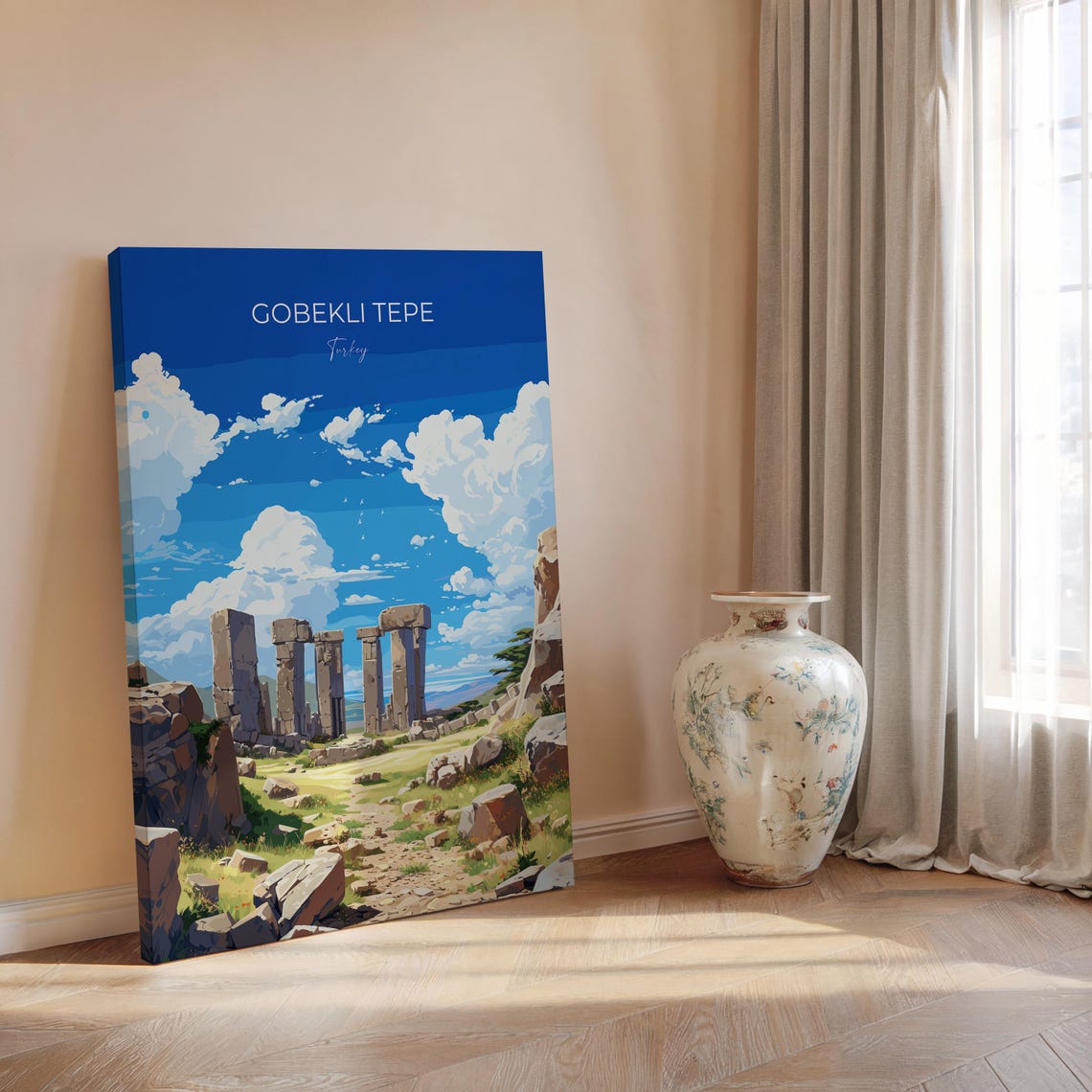 Gobekli Tepe Turkey Prehistoric Stone Ruins Under a Blue Sky Poster - Image 2